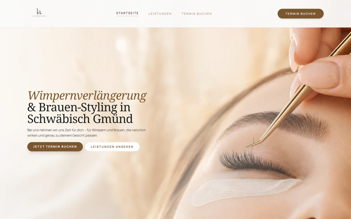 Lash Affair Website Vorschau