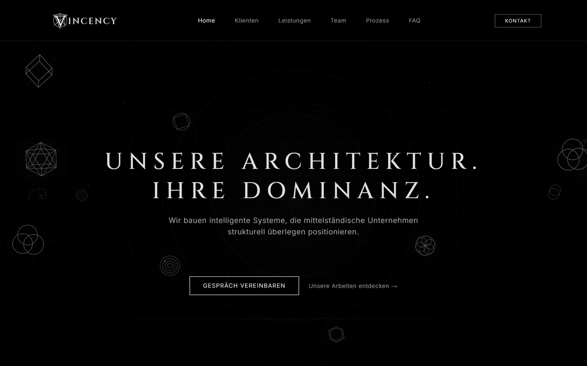 Vincency Website Vorschau